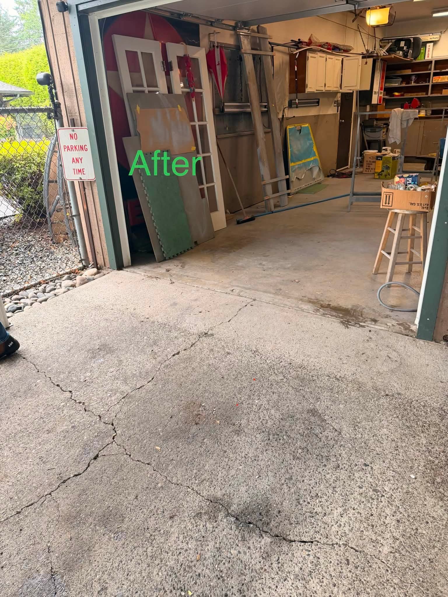 Garage entryway after cleanout