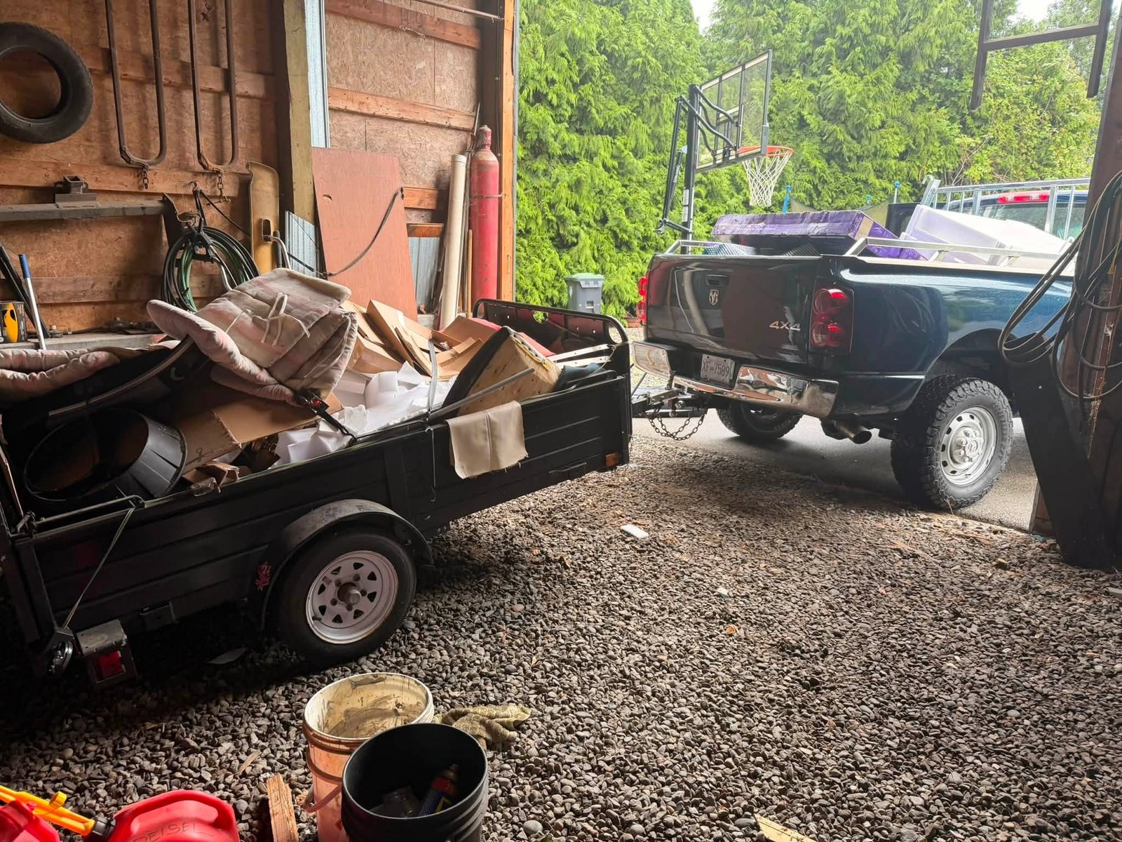 Garage entryway before cleanout