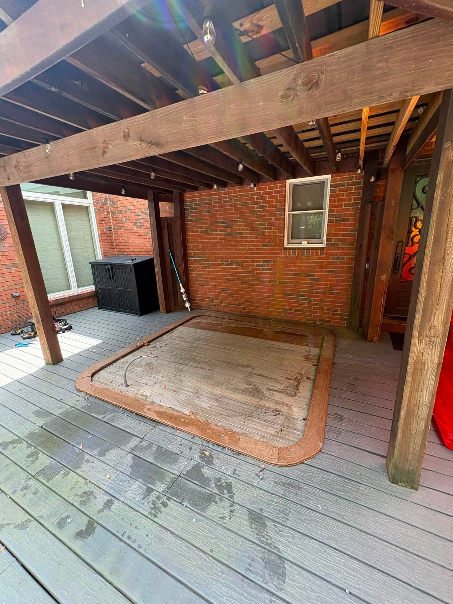 Deck space after hot tub removal