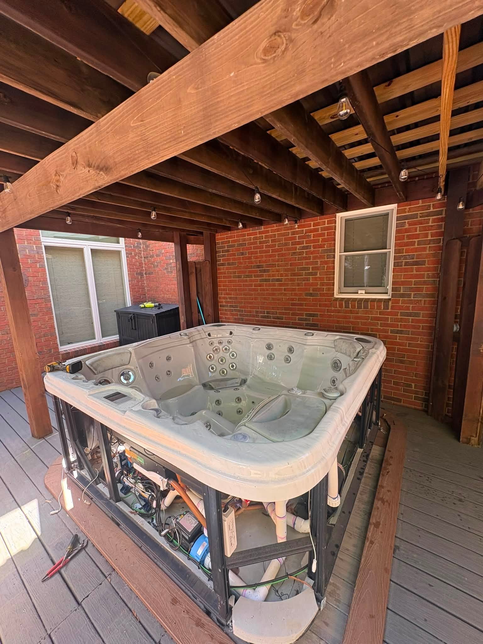 Hot tub before removal