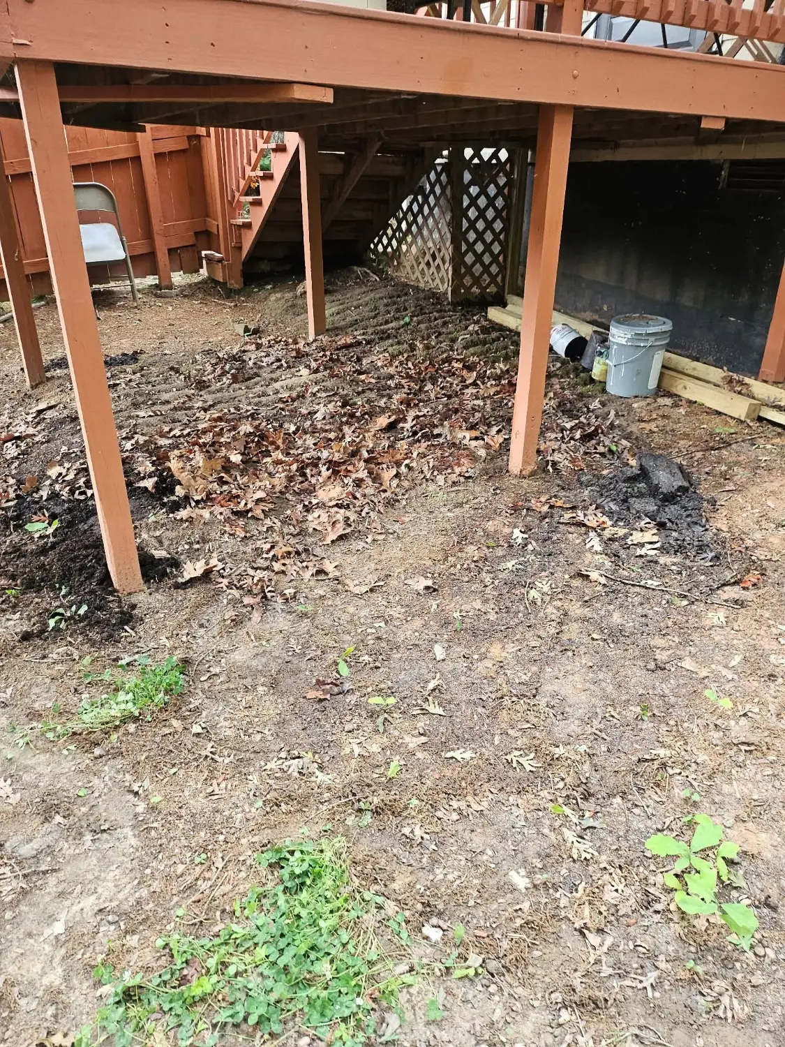 Under-deck storage area cleared after cleanout